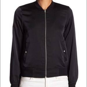 Black satin bomber jacket